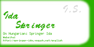 ida springer business card
